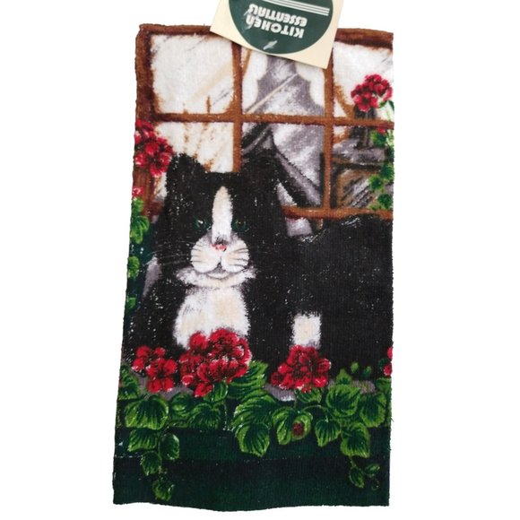 Lot of 5 Colorful Kitchen Towels NOS 100% Cotton Chickens, Cats and Coffee - Picture 5 of 10